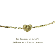 レデッサンドゥデュー 686 ラメ スモール ハート ブレスレット 18金,les desseins de DIEU Lame Small Heart Necklace K18