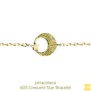 ピナコテーカ 405 クレセント スター ムーン 華奢ブレスレット K18,pinacoteca Crescent Star Bracelet K18