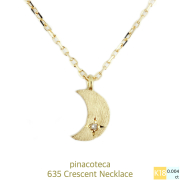 ピナコテーカ 635 クレセント ムーン 一粒ダイヤモンド 華奢ネックレス 18金,pinacoteca Crescent Moon Necklace K18