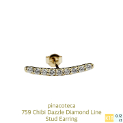 ピナコテーカ 759 チビ ダズル ダイヤモンド ライン ピアス 片耳 18金 ,pinacoteca Chibi Dazzle Diamond Line Stud Earring K18