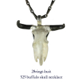 28vingt-huit 525 バッファロー スカル ネックレス メンズ シルバー,ヴァンユィット Buffalo skull necklace Silver Mens