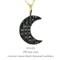 トゥー プライ 258 三日月 ブラック ダイヤモンド ネックレス 18金,two ply Crescent Moon Black Diamond Necklace K18