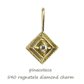 ピナコテーカ 540 蜘蛛の巣 四角 ダイヤモンド チャーム ペンダントトップ 18金,pinacoteca Ragnatela Diamond Charm K18