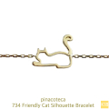 ピナコテーカ 734 猫 ブレスレット 子猫 華奢 フレンドリー キャット 18金,pinacoteca Friendly Cat Silhouette Bracelet K18