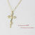 レデッサンドゥデュー 873 クロス ダイヤモンド 華奢ネックレス 18金,les desseins de DIEU Skinny Cross Diamond Necklace K18