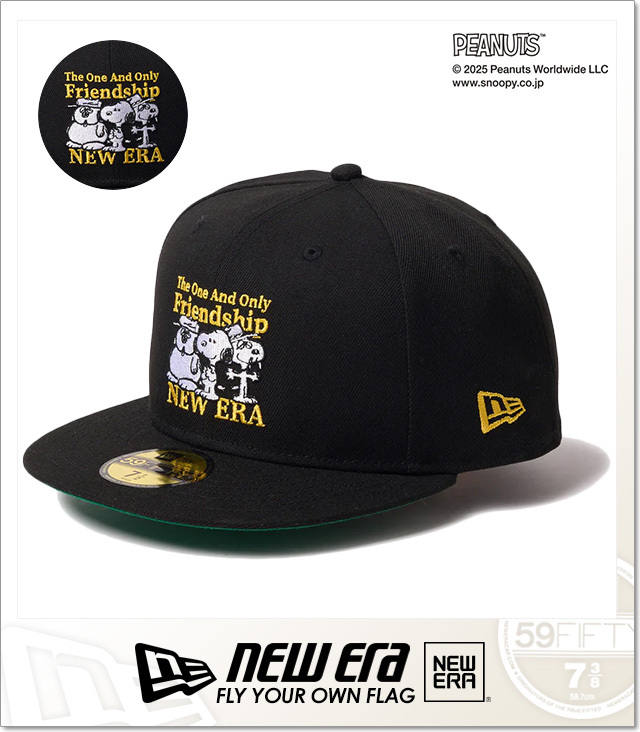 ニューエラ) NEWERA 59FIFTY PEANUTS ピーナッツ FRIENDSHIP ブラック