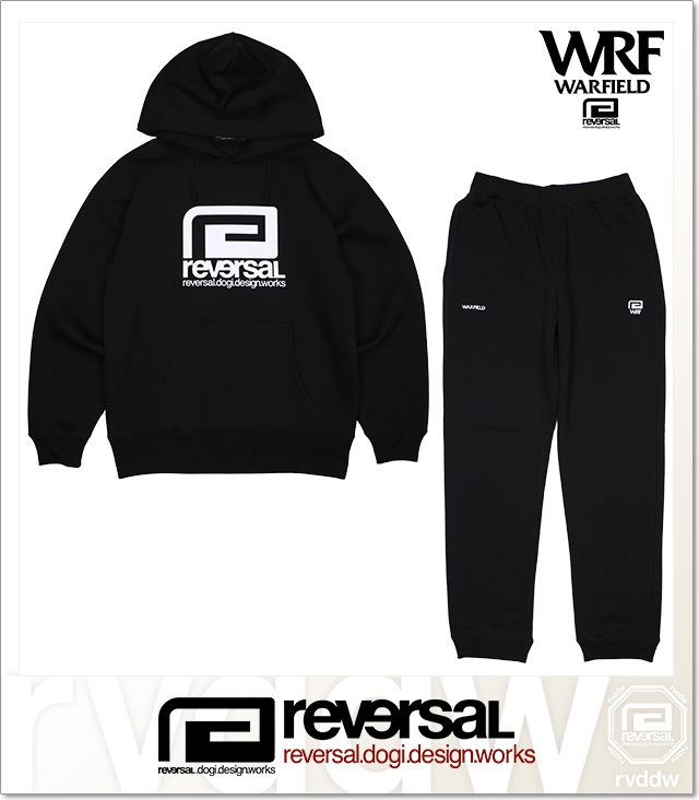 REVERSAL リバーサル WRF 裏毛スウェット パーカー 黒 XL reversal（リバーサル） パーカー ハーフジップ フーディー