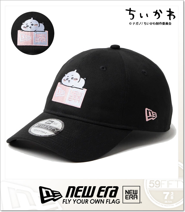 ニューエラ) NEWERA 9TWENTY ちいかわ ボックスロゴ ちいかわ ブラック