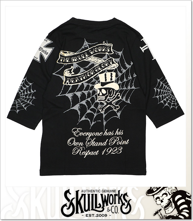 スカルワークス) SKULL WORKS SPIDER WEB 3-5TEE (LS:TEE)(111054-BK  