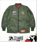 美品★限定モブスタイル★ＭＡ―1 フライトジャケット カーキＬ モブスタイルス) MOBSTYLES PEACE MA-1 (JACKET)(COLOR:KH