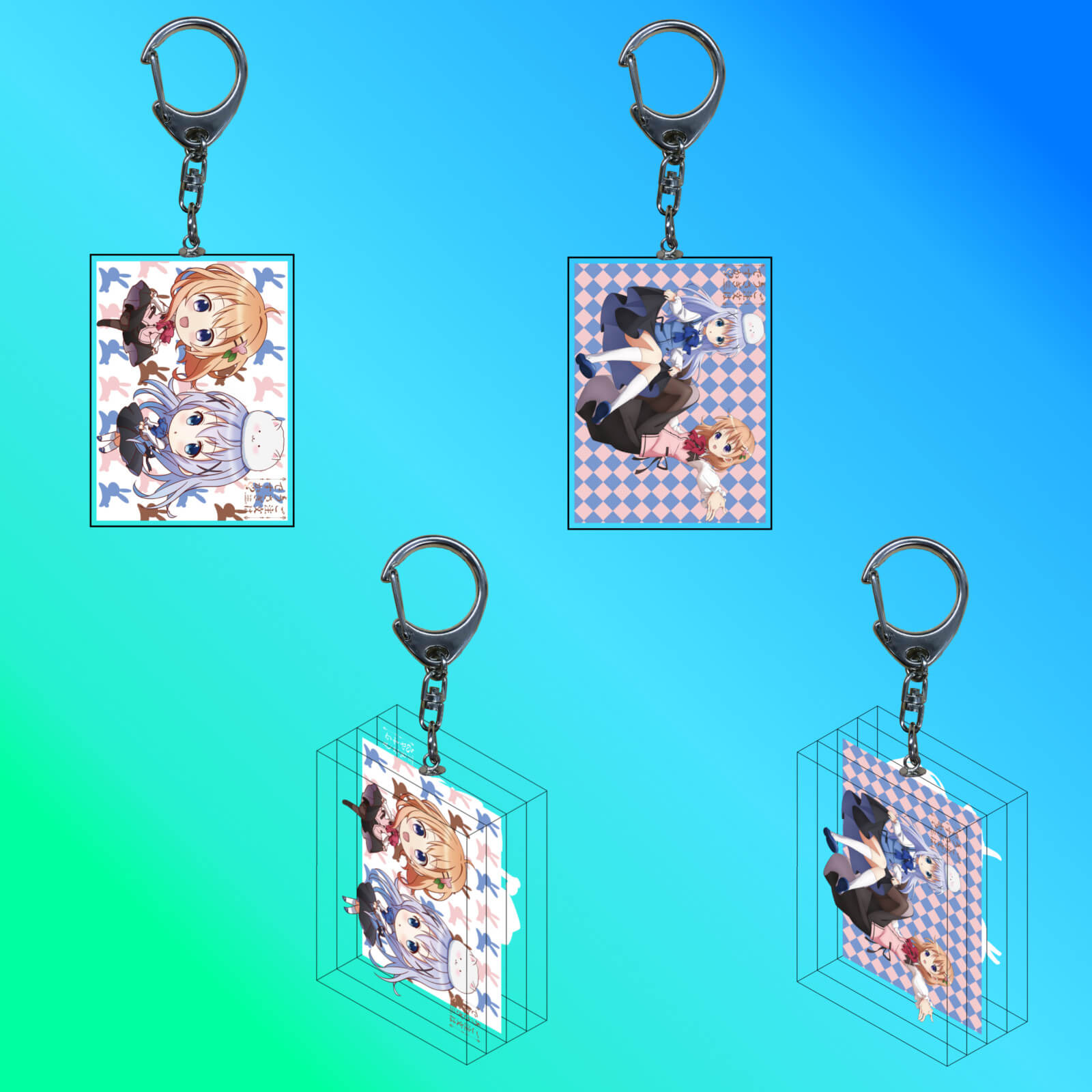 ご注文はうさぎですか？？　クリアキューブキーホルダー　きゅ～ぼいど 全3種