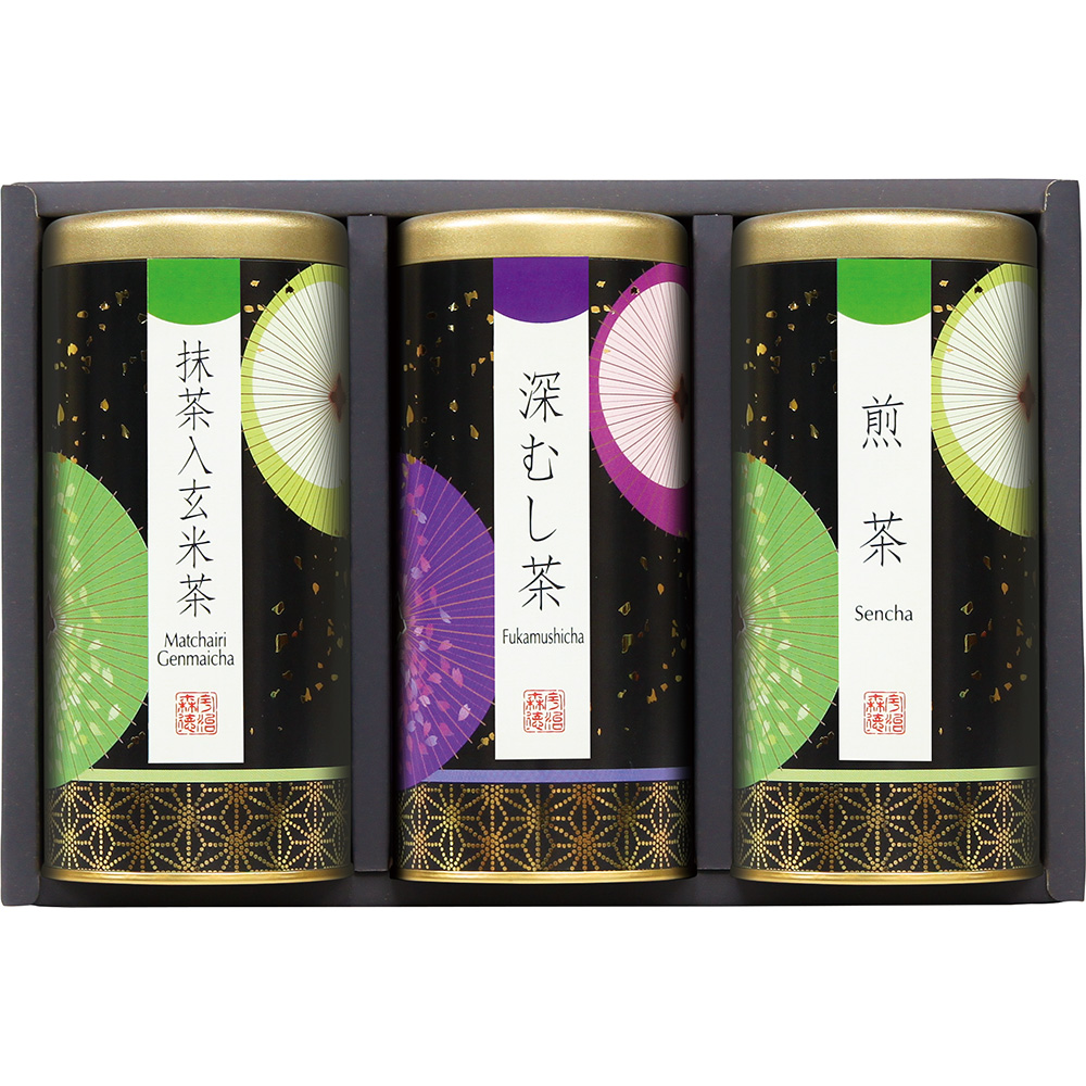 抹茶入玄米茶・深むし茶・煎茶〈香〉詰合せ (N110-84)