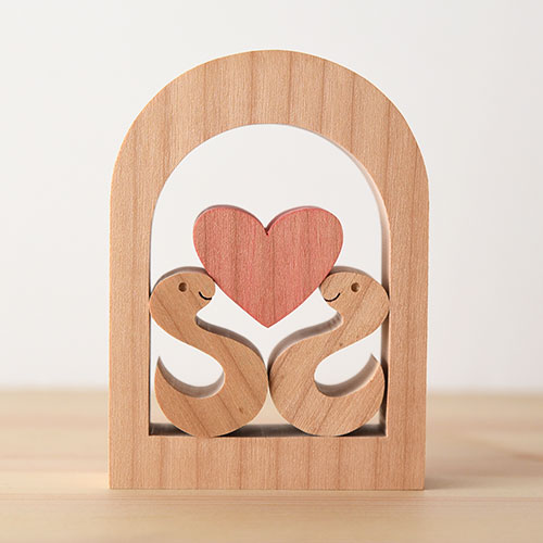 ヘビぃハート(組木の置物)／いとひや｜手しごと雑貨のお店 LienTe 