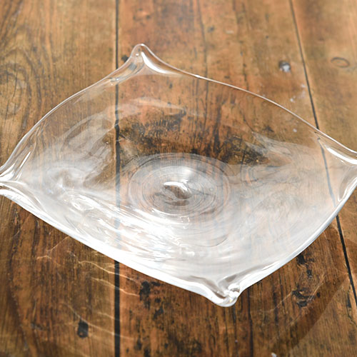 クリアガラスの角皿／小林 亮二｜手しごと雑貨店 LienTe