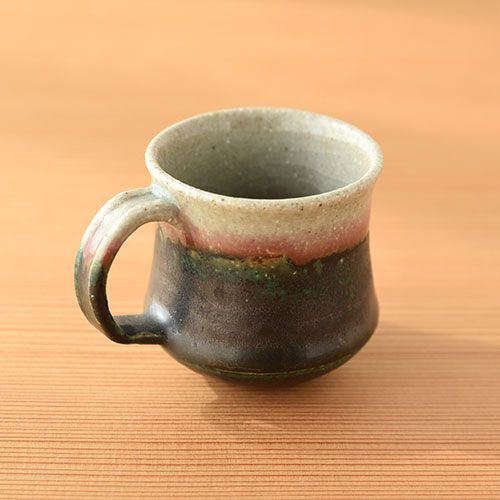 緑紅 デミタスカップ&ソーサー／亀井 紀子(陶工房 もちの木)