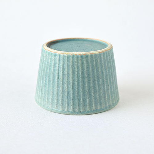 小鉢・深いタイプ【陶器・しのぎ ターコイズ】／森永 淳俊 (森永