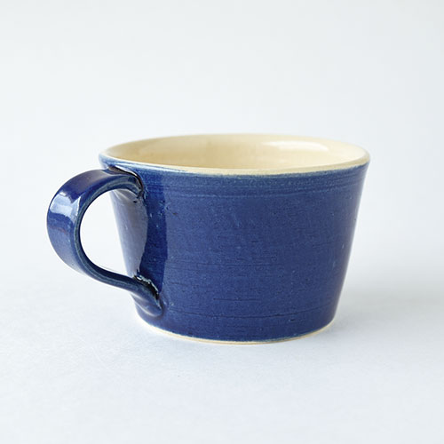 コーヒーカップ&ソーサー【陶器・インディゴブルー】／森永 淳俊