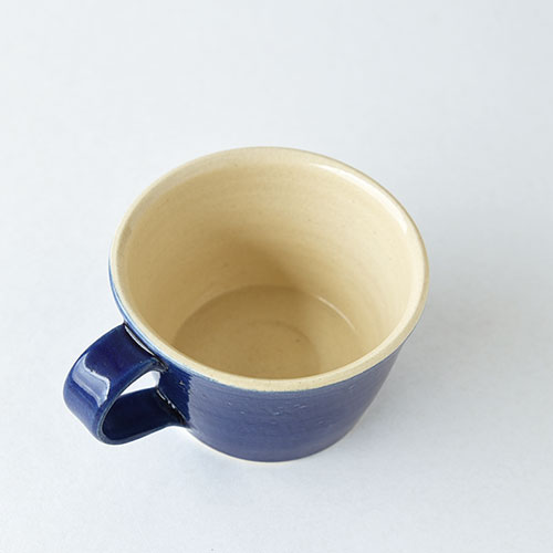 コーヒーカップ&ソーサー【陶器・インディゴブルー】／森永 淳俊