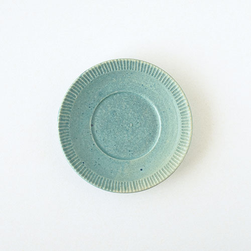 デミカップ&ソーサー【陶器・しのぎ ターコイズ】／森永 淳俊