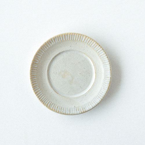 デミカップ＆ソーサー(陶器・しのぎ マットホワイト)／森永 淳俊