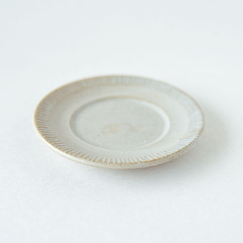 デミカップ&ソーサー【陶器・しのぎ マットホワイト】／森永 淳