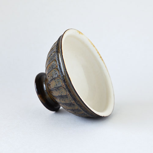 あめ釉しのぎ カフェオレボウル【陶器・しのぎ】／十河 隆史