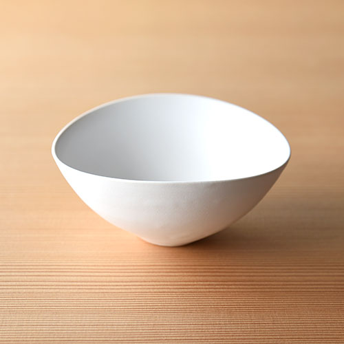 白釉 だ円小鉢【陶器】／十河 隆史(T-POTTERY)