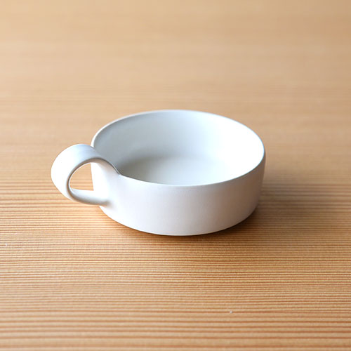 白釉 デミタスカップ・横【陶器】／十河 隆史(T-POTTERY)