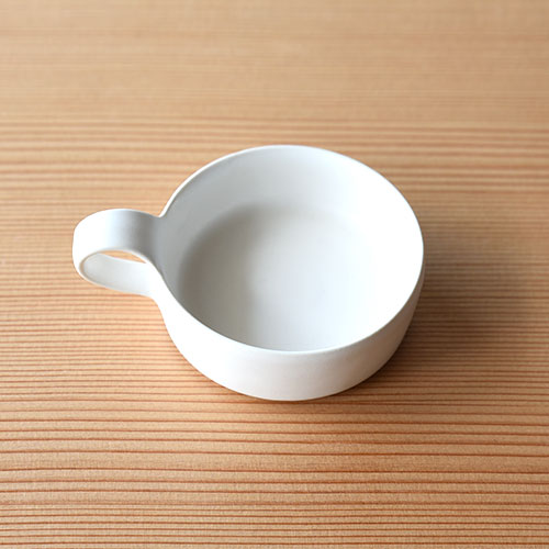 白釉 デミタスカップ・横【陶器】／十河 隆史(T-POTTERY)