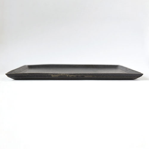 灰釉 四角皿・L【陶器】／十河 隆史(T-POTTERY)