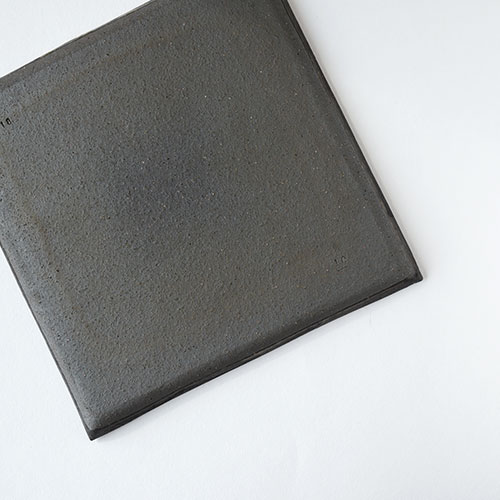灰釉 四角皿・L【陶器】／十河 隆史(T-POTTERY)