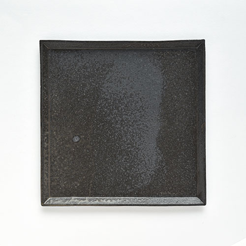 灰釉 四角皿・大【陶器】／十河 隆史(T-POTTERY)