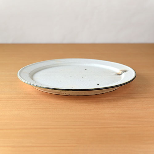 粉引 幅広リム皿・直径26cm【陶器】／十河 隆史(T-POTTERY)｜手しごと