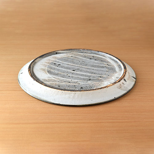 粉引 幅広リム皿(直径26cm)／十河 隆史