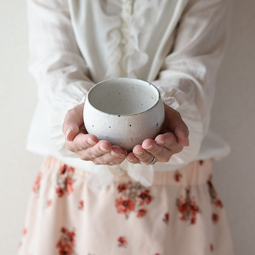 十河隆史 粉引ほっこり湯呑 小皿　6個セット 十河隆史 粉引ほっこり湯呑 小皿 6個セット 十河隆史 岡山 粉