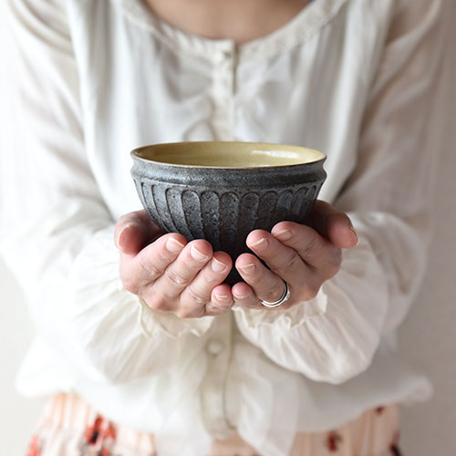 古色しのぎ カフェオレボウル【陶器】／十河 隆史(T-POTTERY)｜手