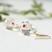 つぶつぶピアス・つぶつぶイヤリング【クリアガラス・カラー】／吉田 成美