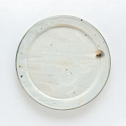 粉引 幅広リム皿(直径26cm)／十河 隆史
