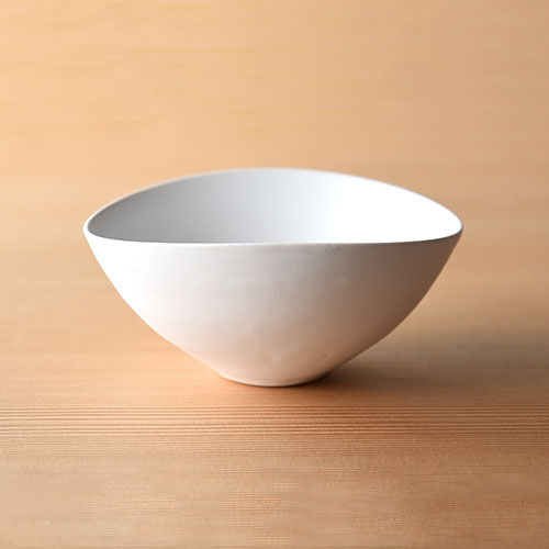 白釉 だ円小鉢【陶器】／十河 隆史(T-POTTERY)