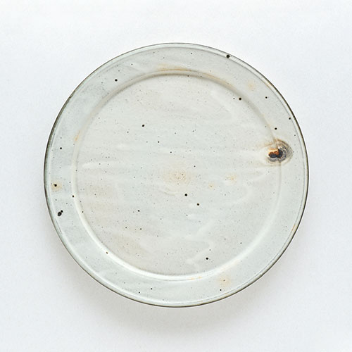 粉引 幅広リム皿(直径26cm)／十河 隆史