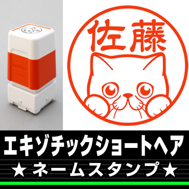 エキゾチックショートヘア サイズが選べるネームスタンプ しっぽと生活