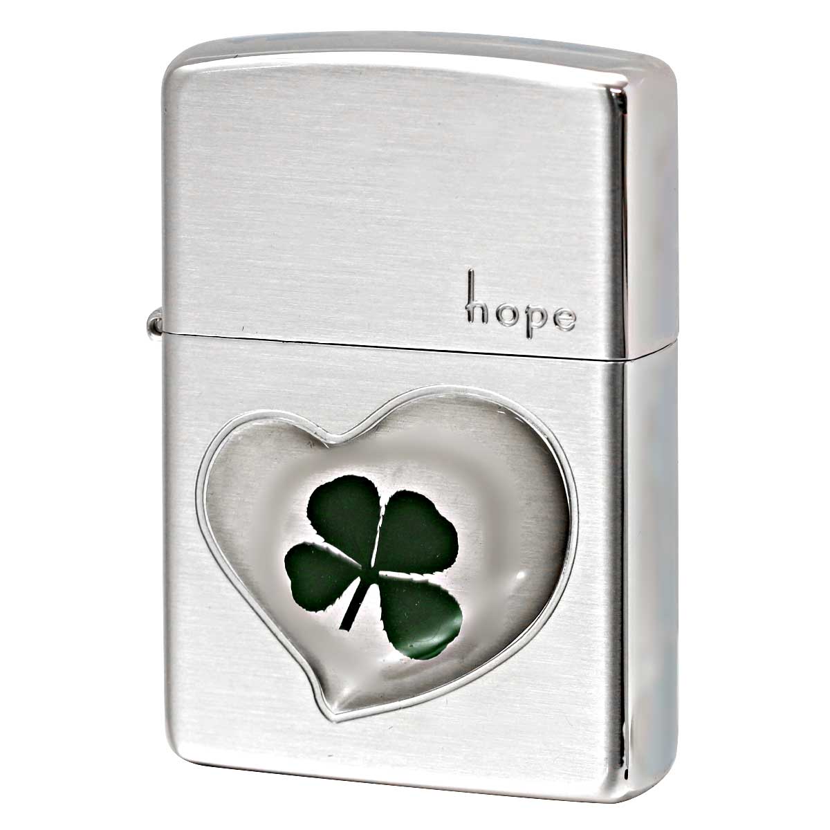 Zippo ジッポー 四つ葉 クローバー 本物 ホープ Hope 希望 銀サテーナ エポ盛り 63260398
