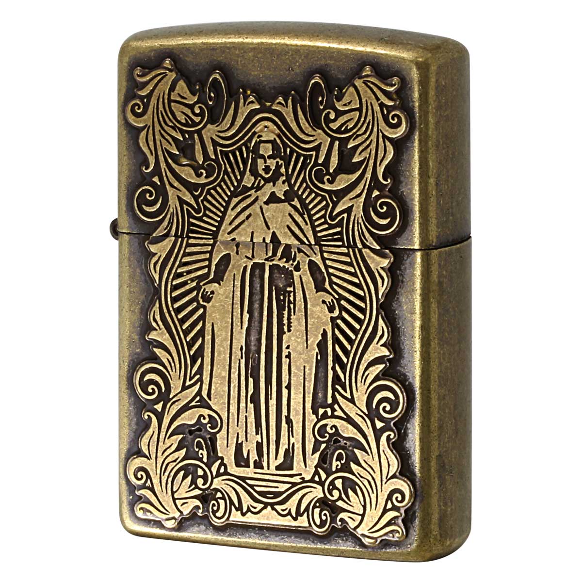 Zippo ジッポー アラベスク マリア ディープエッチング 両面加工 真鍮いぶし 63201598
