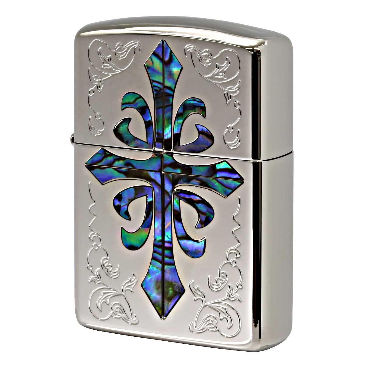 Zippo ジッポー アーマー クロス 十字架 シェル 貝貼り 両面加工 ARMOR SHELL CROSS 162KB-CRSP
