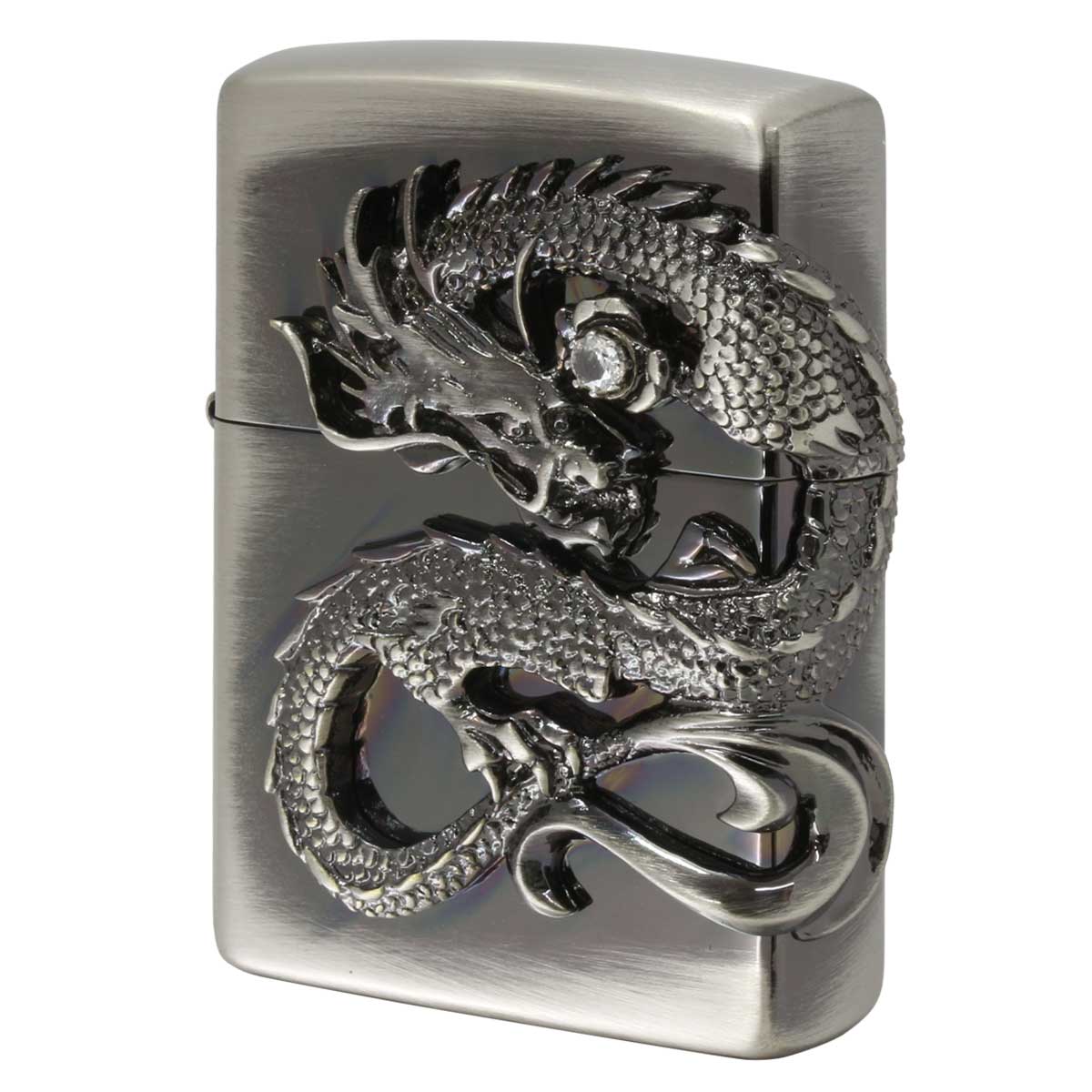 Zippo ジッポー ドラゴン 龍 2面連続メタル ニッケル古美 2 DS-Ni