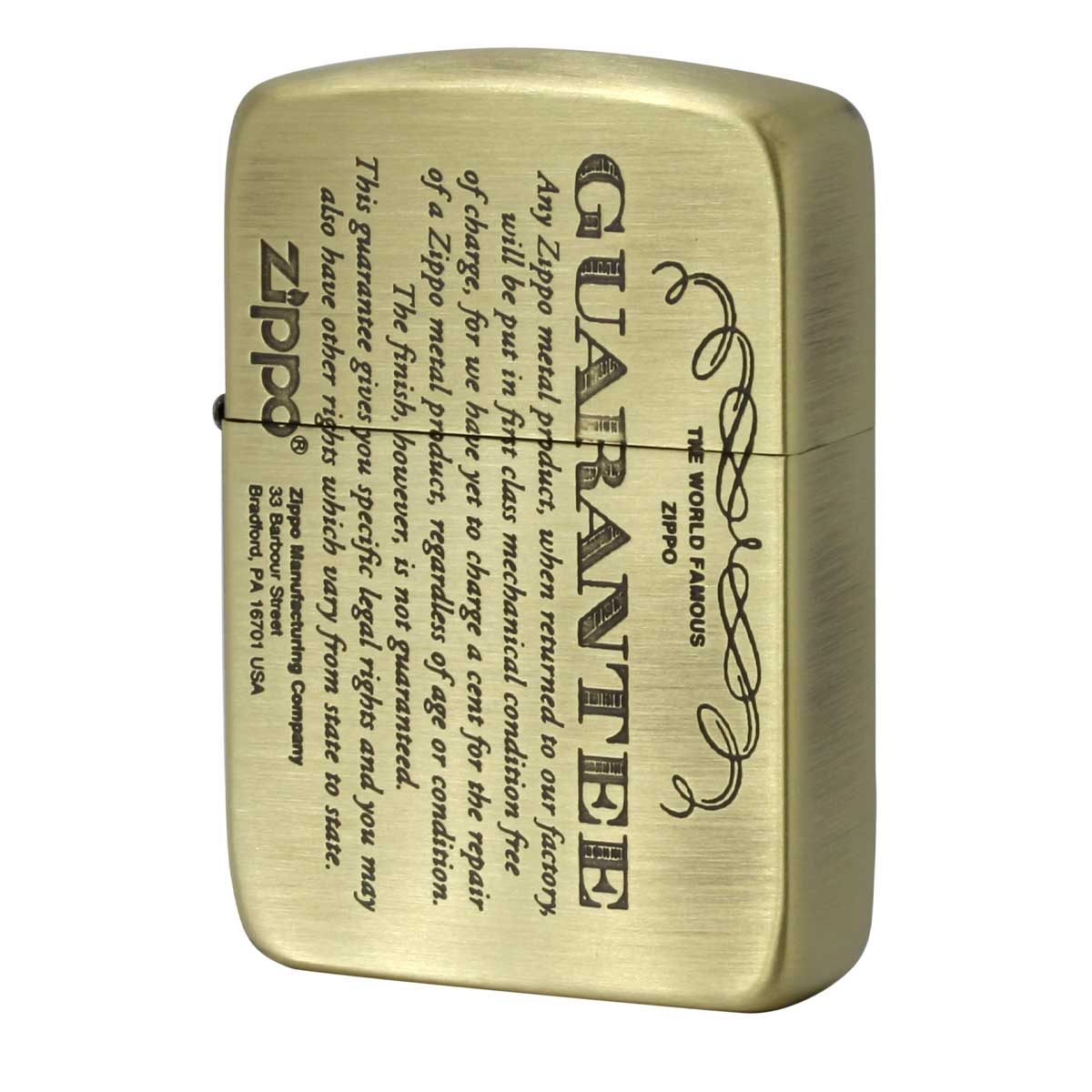 Zippo ジッポー 1941レプリカ ギャランティー柄 保証書 ブラス GUARANTEE No.1941 41GRT-BS