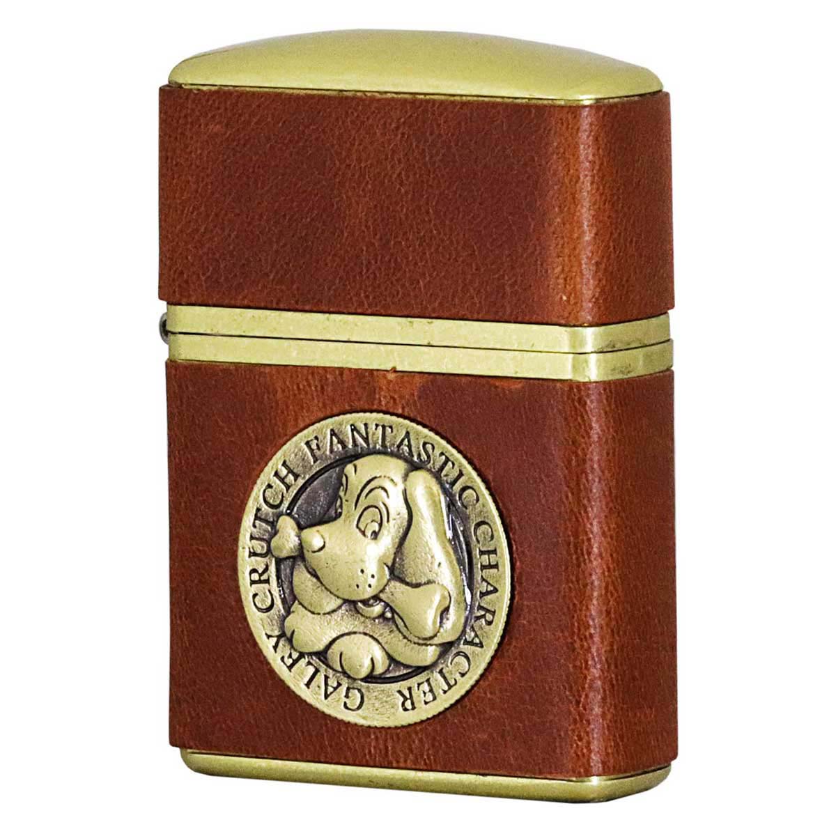 Zippo ジッポー アーマー ガルフィー レザーメタル エンブレム ブラウン ARMOR GALFY 162 Leather Metal Emblem Brown G162-BR