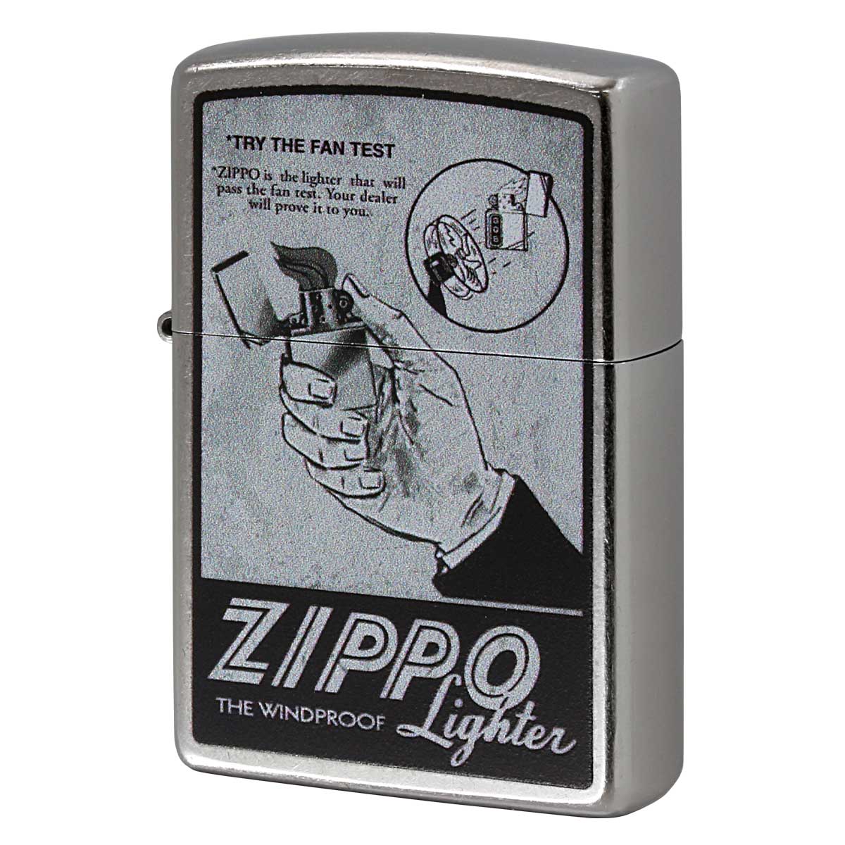 Zippo ジッポー オールドポスター風 TRY THE FAN TEST アメリカ加工 Processing in USA Z207-119571 メール便可