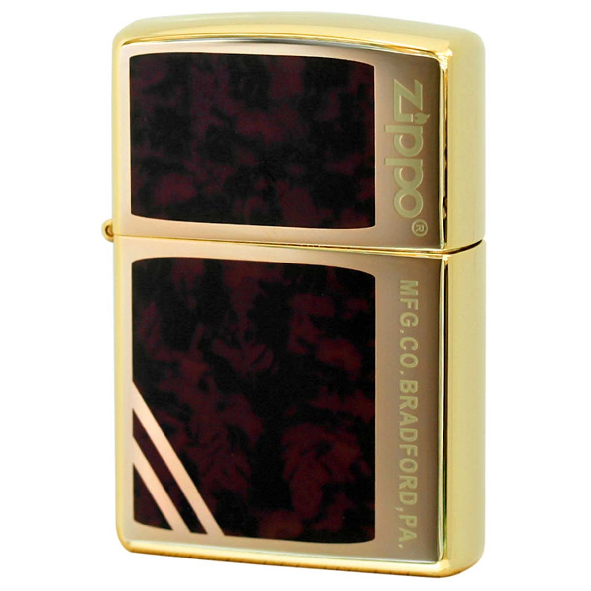 Zippo ジッポー ブラウン マーブル 大理石調 金メッキ ラッカー仕上げ CD2 A GD&BW 1201S424
