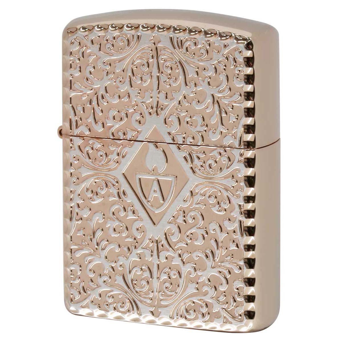Zippo ジッポー アーマー アラベスク 唐草 コーナーリューター 両面加工 ピンクゴールド ARMOR Arabesque 162 PKG 1201S850